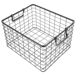 Metal Wire Storage Basket Firewood Log Holder Woodpile Rack Pantry Cabinet Organizer Bins Home Kitchen Bathroom Outdoor