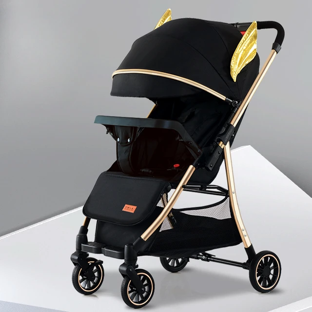 Poussette légère bidirectionnelle pour bébé, landau de voyage portable à un bouton, chariot pour bébé, landau pliable à vue haute 1