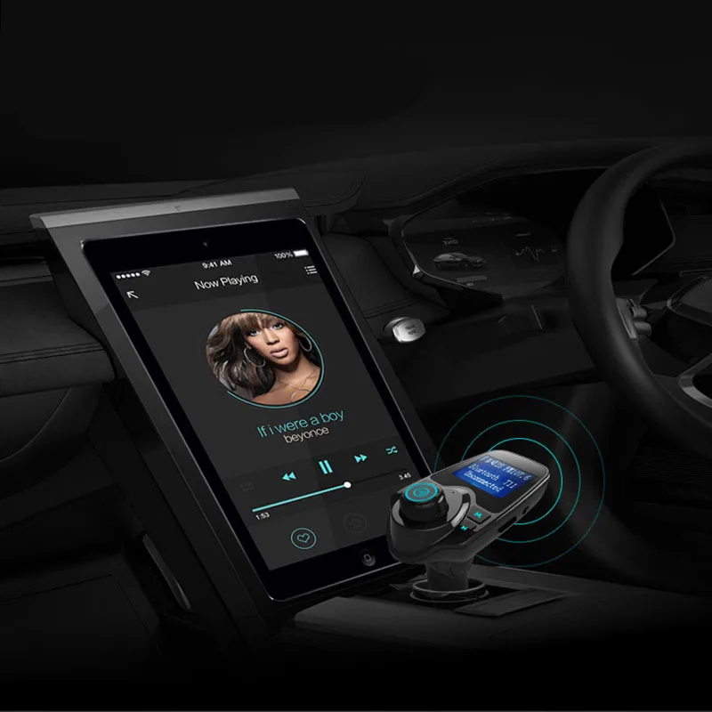 

Bluetooth Wireless Car Mp3 Player Handsfree Car Kit FM Transmitter 5V 2.1A Dual USB Car Charger LCD Display Car FM Modulator