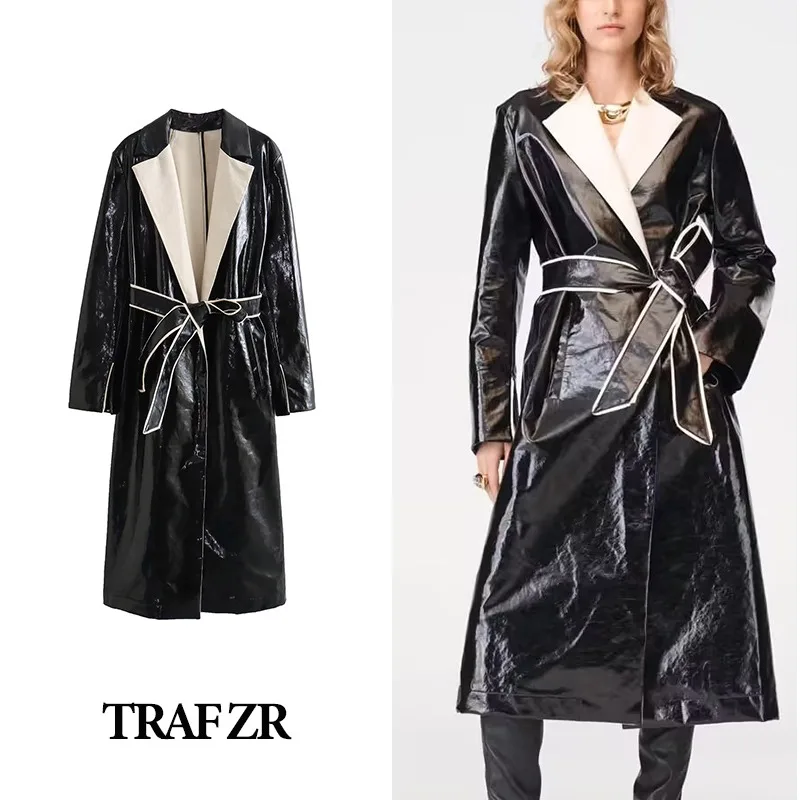 

TRAF ZR Trench Coat for Women Autumn Women's Clothing Long Coat Jackets New in External Clothes Coat Woman Winter 2023 Parkas