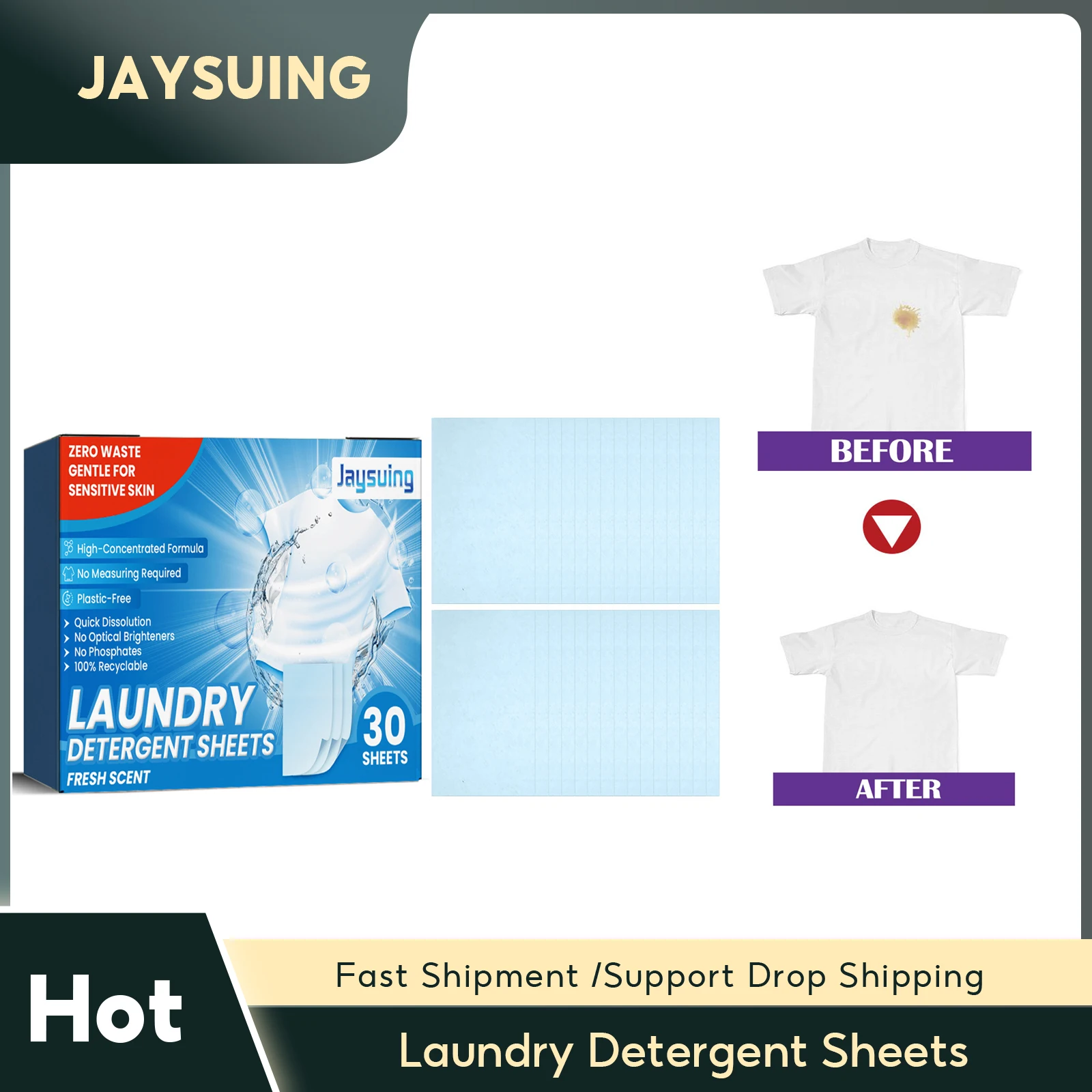 Laundry Detergent Sheets Underwear Children Clothing Detergent Laundry Soap Powder Paper Strong Decontamination Tablets