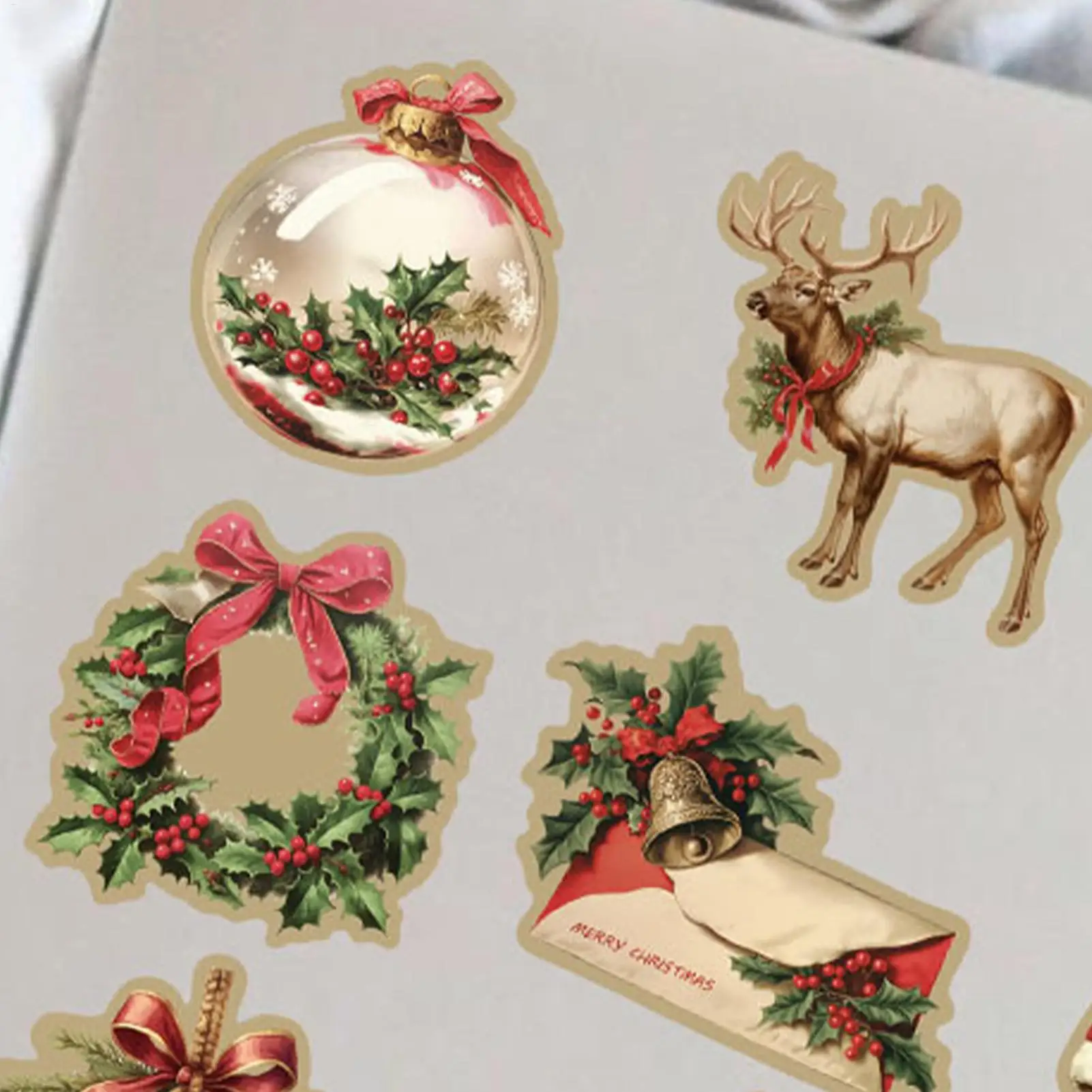 50PCS Creative Retro Christmas Stickers Laptop Phone Cases Water Cups Helmet Stickers Waterproof