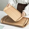 Wooden Tray Cake Bread Tray Put Water Cup Flat Tray Household Kitchen Storage Tray 1