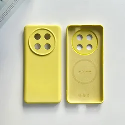 Liquid Silicone MagSafe-Compatible Magnetic Case - Solid Color Cover for Huawei Honor & Nova Series (Bright Yellow)