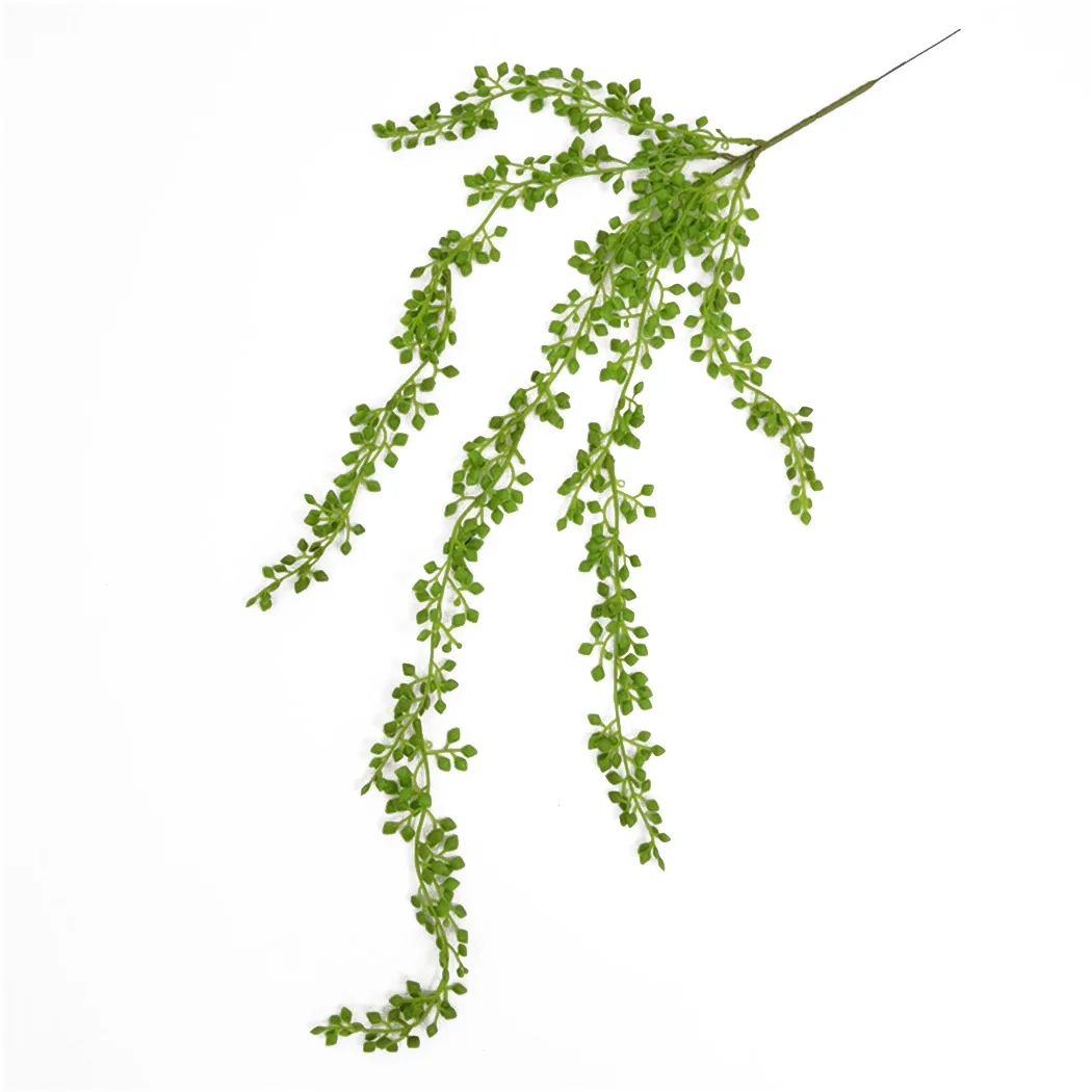 75cm Artificial Green Plants Hanging Ivy Leaves Radish Seaweed Grape Fake Flowers Vine Home Garden Wall Party Decoration