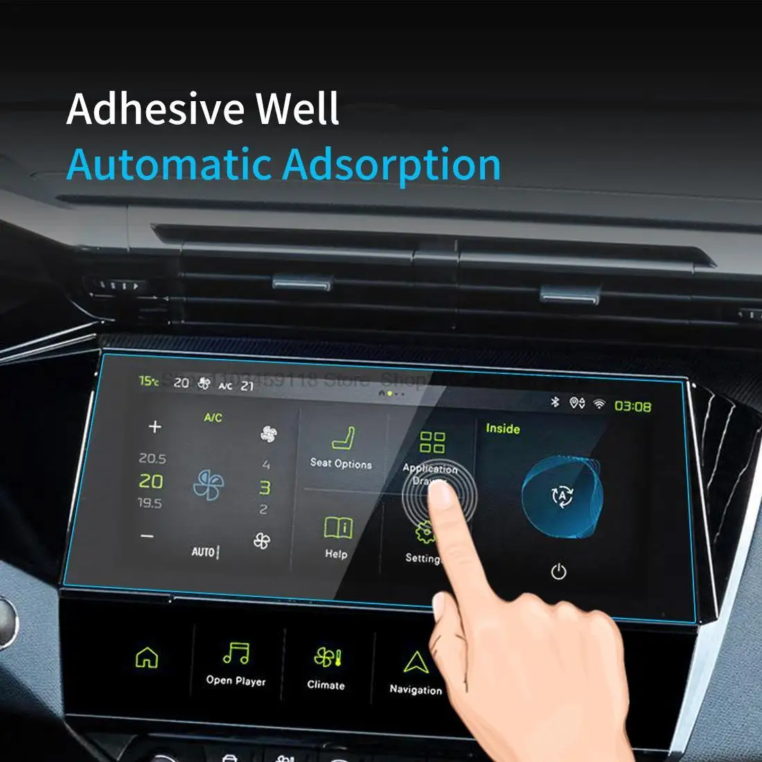 2PCS gehärtetem glas screen protector film Für Peugeot 408 308 SW 2022 2023 10 zoll Auto Radio GPS Navigation anti-scratch film – Detail 2