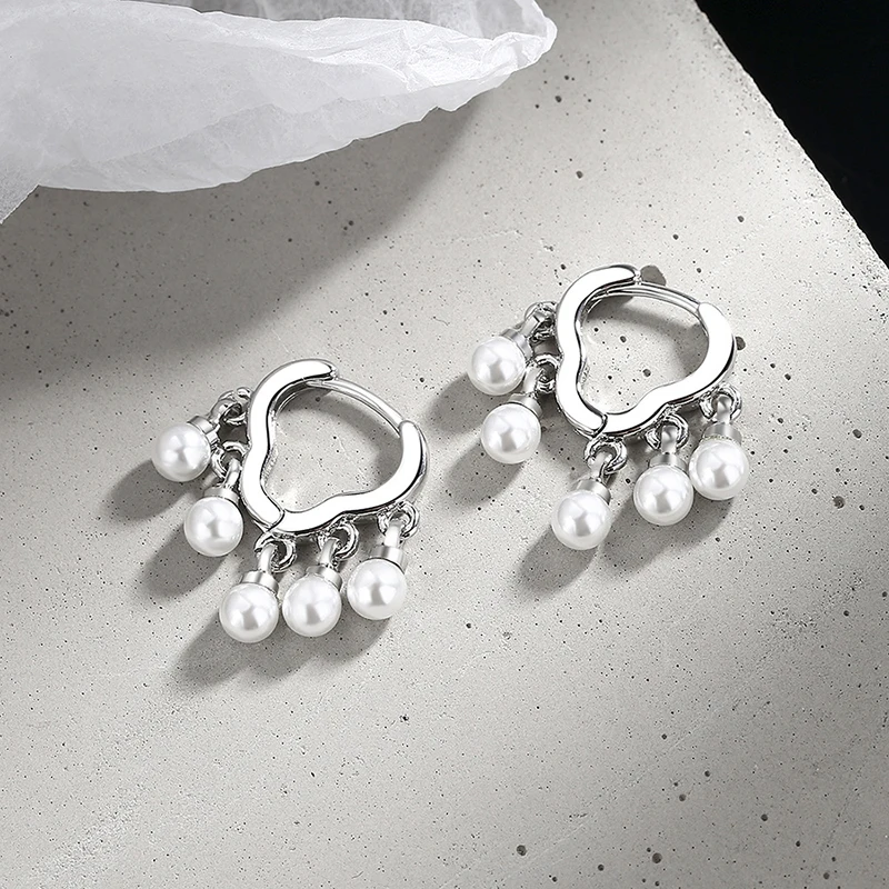 Coadipress Orecchini Pendenti A Nuvola Con Nappa Lunga, In Argento S925 Placcato Oro, Con Perla E Goccia, 6,5x1,3 Cm, Regalo Per Lei - 2