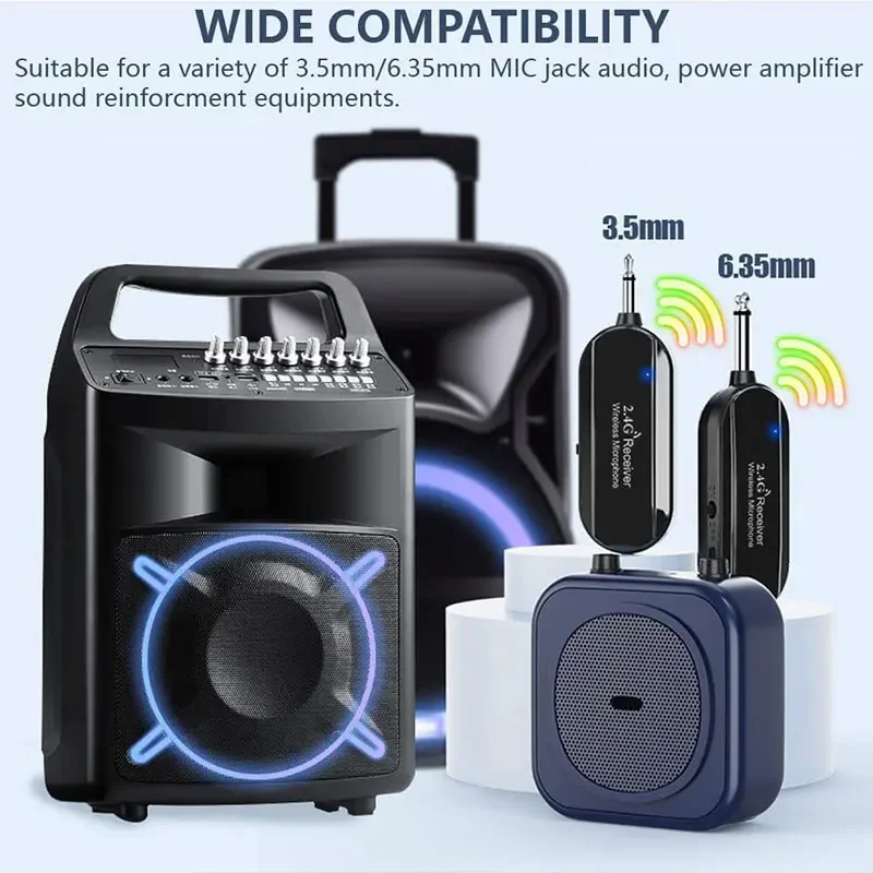 Professional Head-mounted Wireless Headset Microphone Transmitter Microfone Set For Voice PASystem Radio Guitar Teaching Fitness