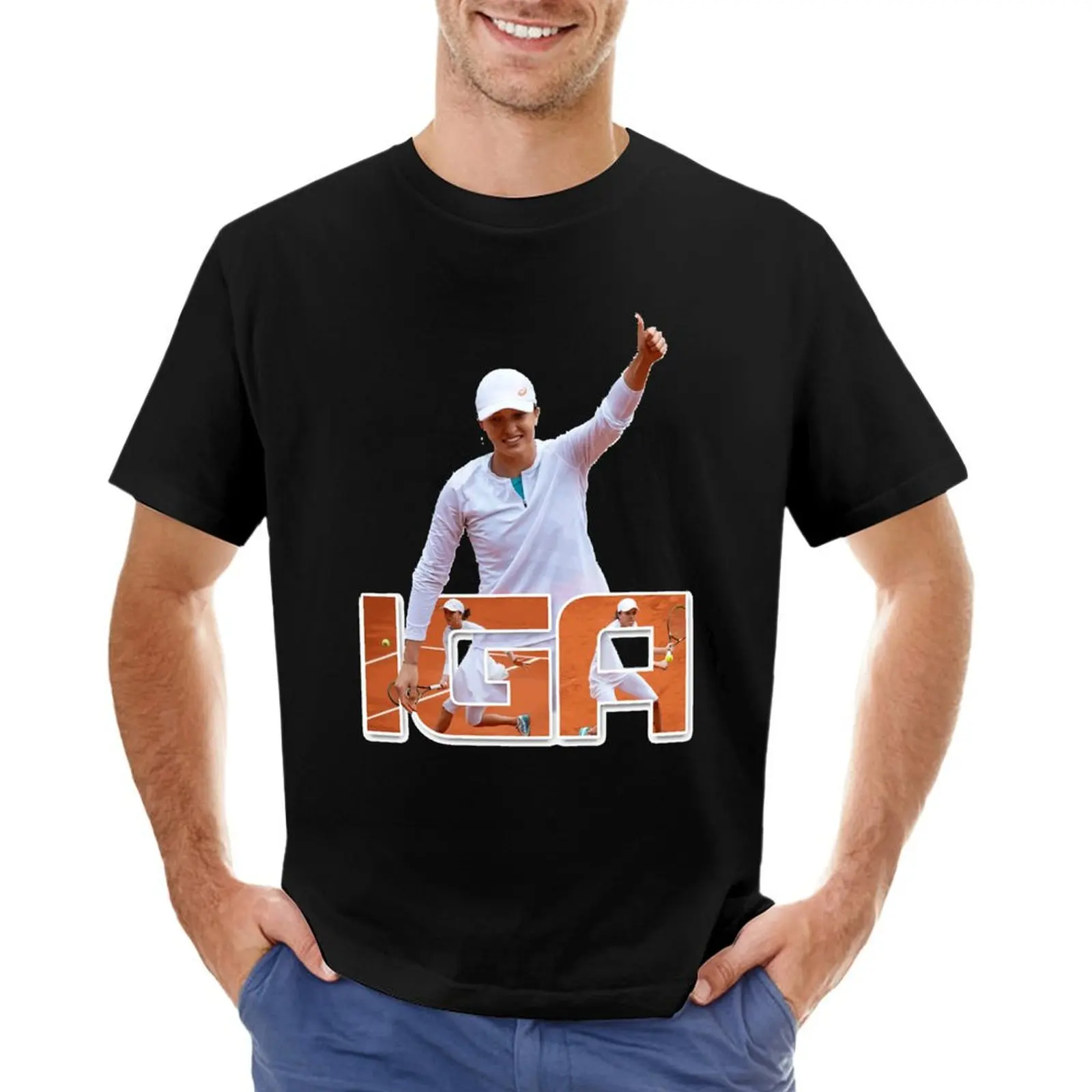 

Iga Swiatek - Polish Tennis Star T-shirt summer tops blanks heavyweights T-shirts for men cotton
