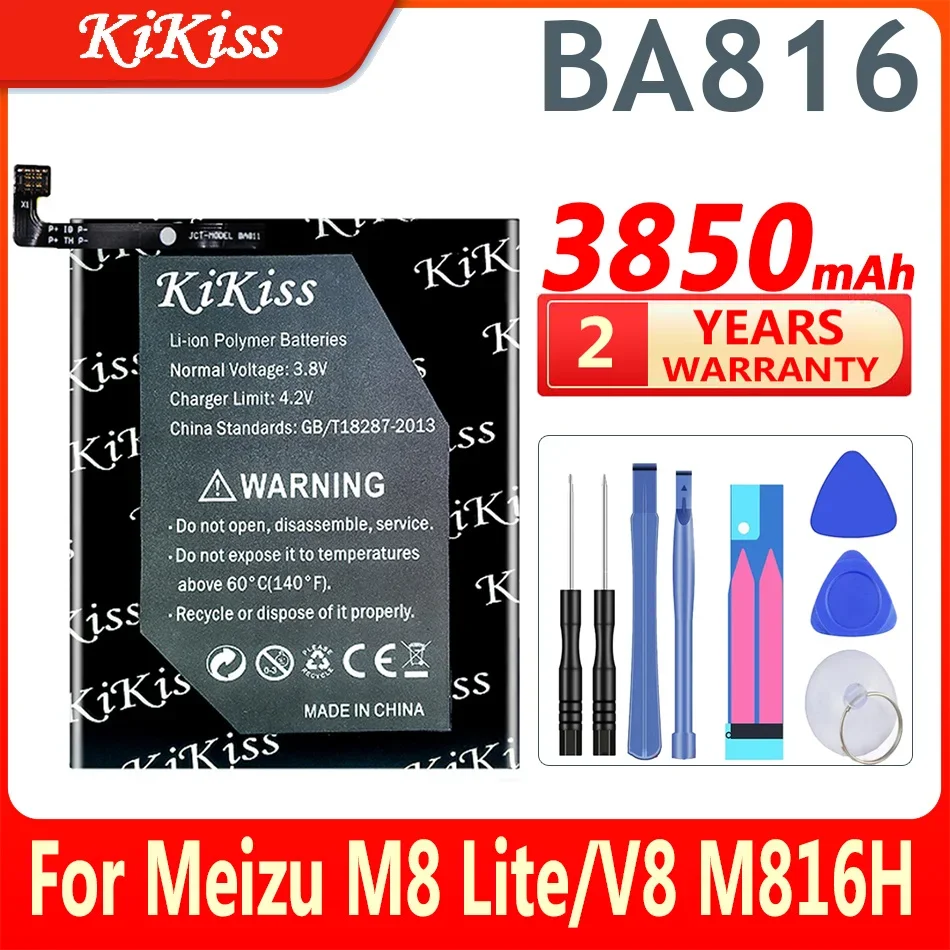 

High Capacity 3850mAh BA816 For Battery for Meizu M8 / M8 Lite / M816H M816Q / V8 Phone Lastest Produce Batteries + Tools