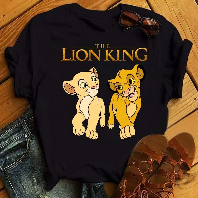 2024 New Disney Hakuna Matata Cute Women Y2K T Shirt Harajuku Anni '90 The Lion King T-Shirt Cartoon Tshirt Graphic Top Tees Donna