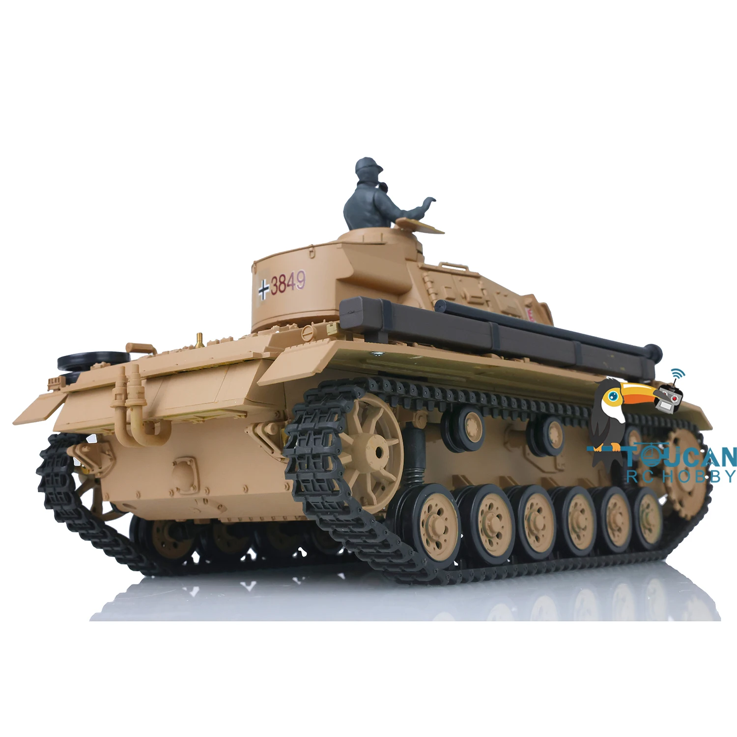 2.4G Heng Long 1/16 Scale RC Tank 7.0 Plastic German Panzer III H RTR Remote Control Tanks Model 3849 Cars Toys TH17363 2