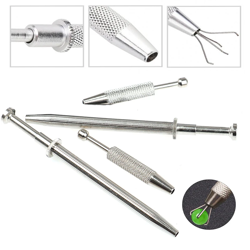 Tweezers Repair Tool 3/4 Claws Beads Holder Pick-up Tool Gems Prong Holder Tweezer Catcher Grabber High Precision Body Tattoo Piercing Tool