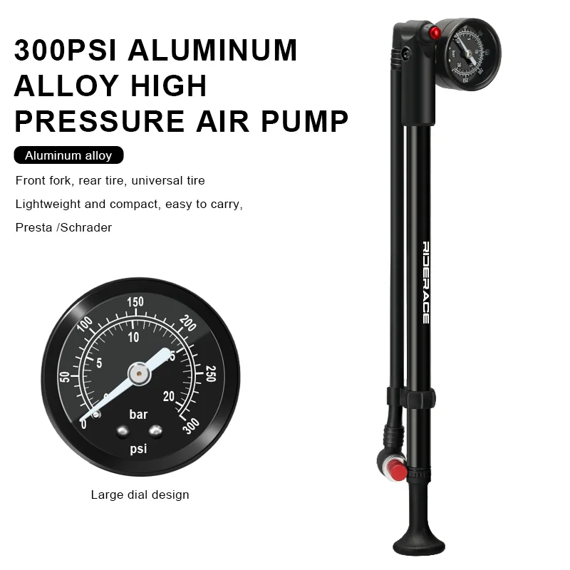 Portable Bike Pump with Gauge 2