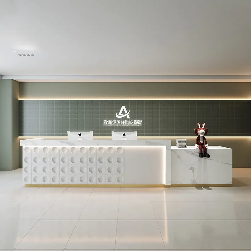 Beauty Institute Counter Modern Reception Lectern Simple Salon Furniture Hairdressing Entrances Tables Table Front Desk Shop Bar