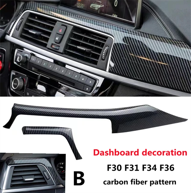 Carbon Fibre Sticker Decoration, Car Dashboard Cover, Carbon Fibre Sticker,  Compatible with BMW 3 Series F30/F31/F34 (2012-2019) 4 Series F32/F33/F36