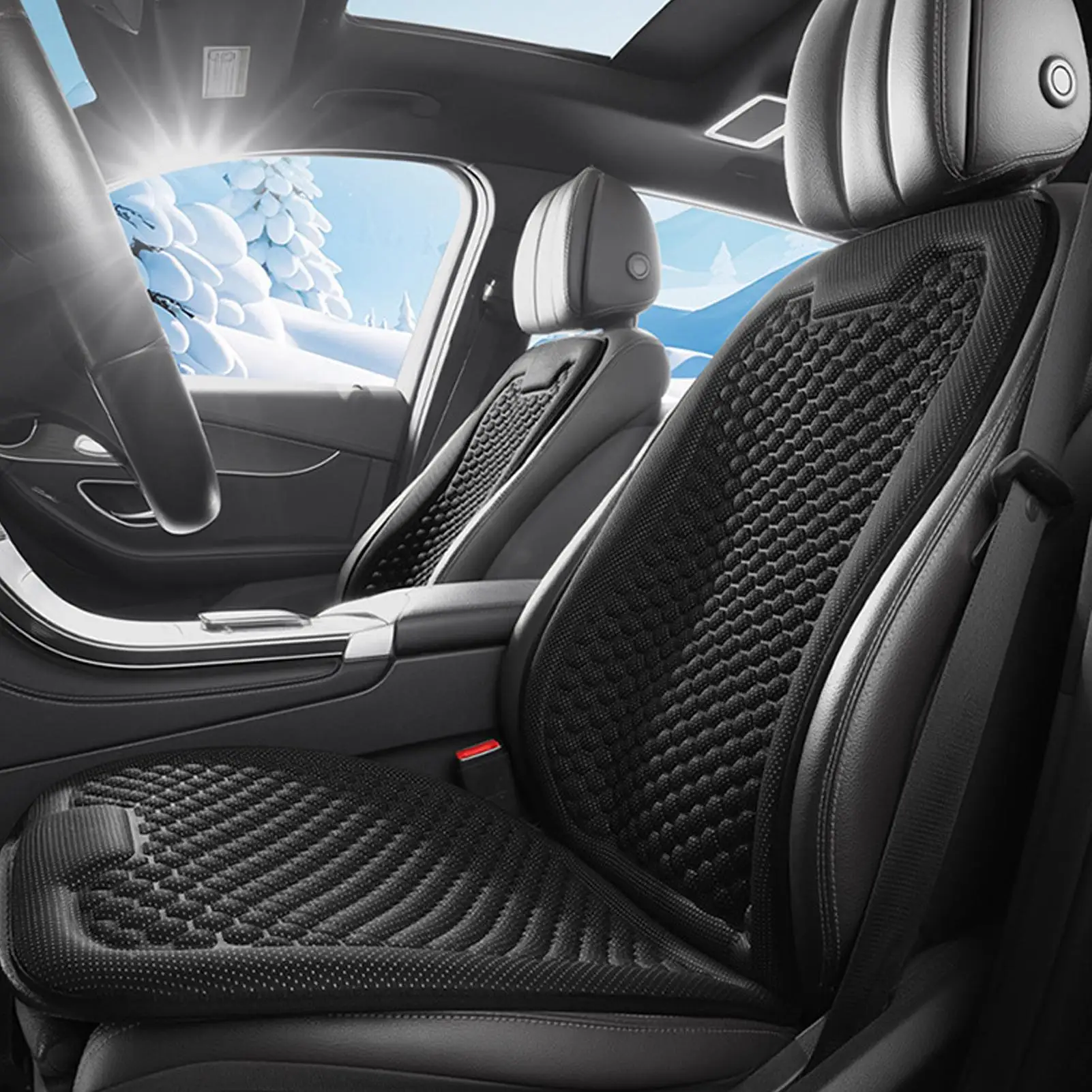 Coprisedili Auto Rinfrescanti Ergonomici Traspiranti Universali Antiscivolo Estivi - immagine 4