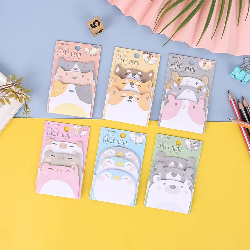 Adhesive Kawaii Animals Pig Sticky Notes 1-6 pcs