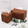 Tissue Box Cover, Modern Decorative PU Leather Rectangular Tissue Box Case Organizer Holder for Vanity Countertop 3