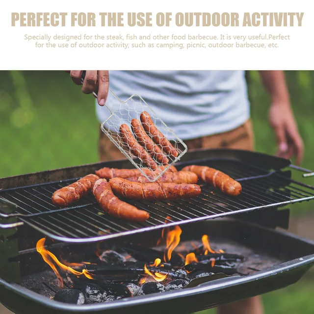 Grill Szerszámok Kültéri Grillek Hal Grillező Kosár Hálóhálózat Barbecue Vas Sült Állványok Bbq Háló - Image 4