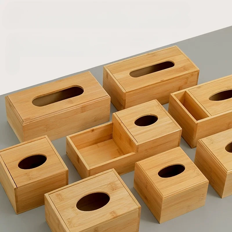 Simplicity Bamboo Tissue Box, Living Room Dining Table Napkin Holder, Home Kitchen Storage Supplies, Rectangular Storage Box 4