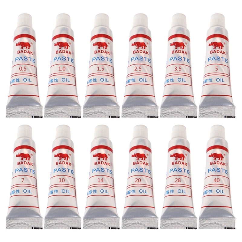 

Diamond Lapping Paste 12 Pcs Polishing Compound 320-10000 Grit W40-W0.5 Fitting for Glass Creamic Hardness Alloy