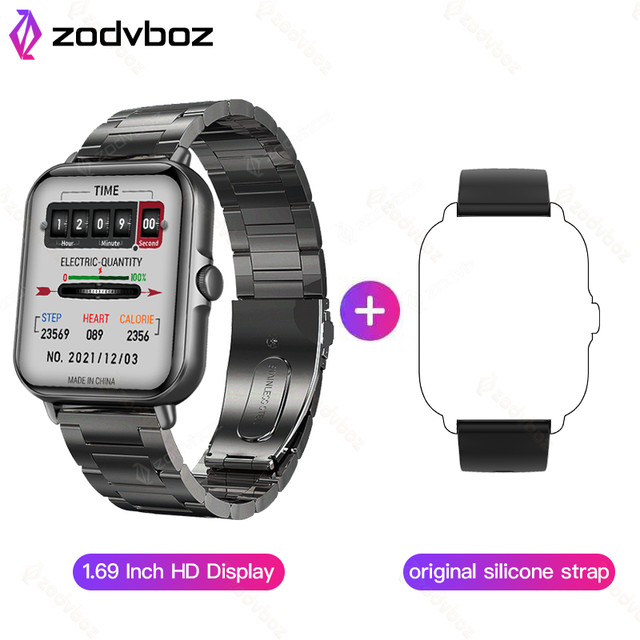 New Smart Watch Men 1.69 Inch Sreen Real-time Heart Rate Monitoring Bluetooth Call Waterproof Smartwatch For Android IOS