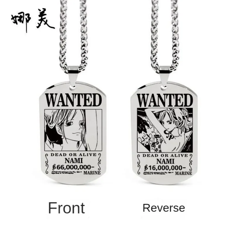 Anime One Piece Necklace Luffy Ace Chopper Zoro Sanji Wanted Pendant Men Women Couples Necklace Fashion Accessories Xmas gift 5