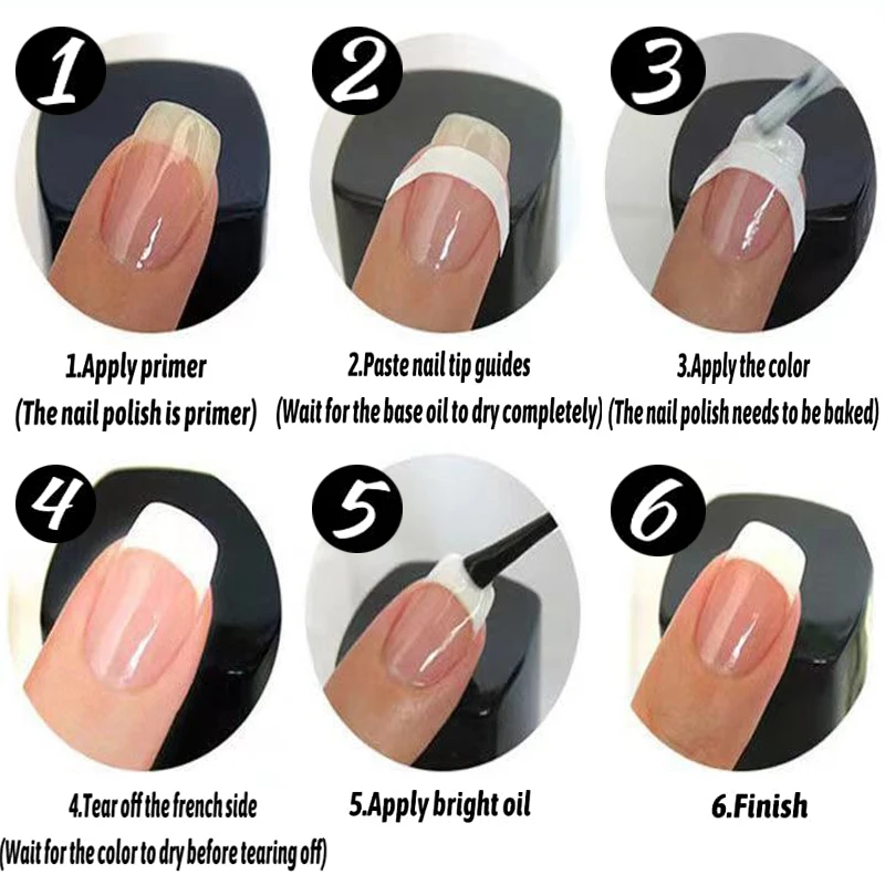 French Manicure Nail Art Stickers, Stencil Swirls, Tip Guide, DIY Decals,  Polish Styling, Beauty Tools for Women, 5 Sheets - AliExpress