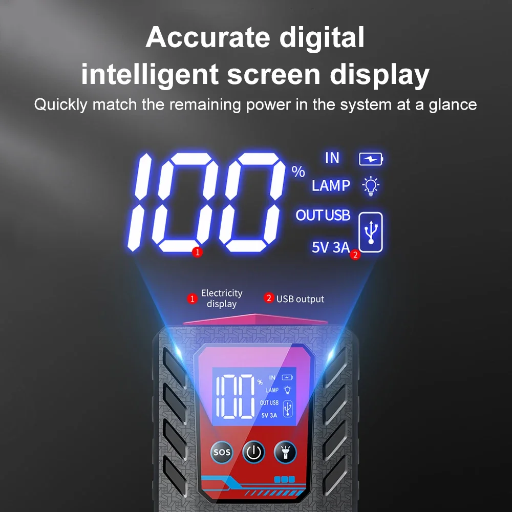 229800mah 8000A Car Jump Starter Device Booster 12V Portable Emergency Power Bank Automobile Starting Booster Articles For Cars