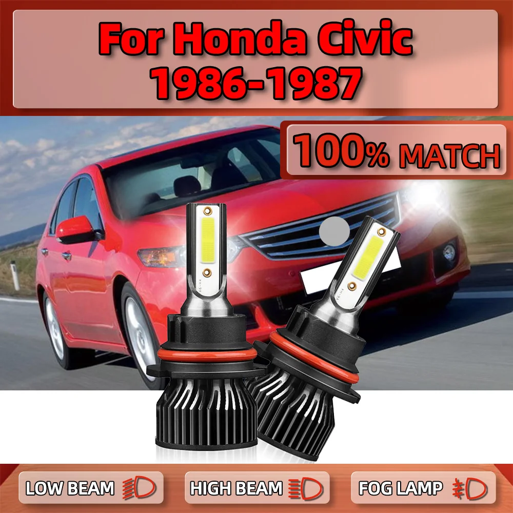 

LED Headlights Bulbs 120W 20000LM CSP Chips Car Lights 6000K White High Low Beam Auto Lamps 12V For Honda Civic 1986 1987