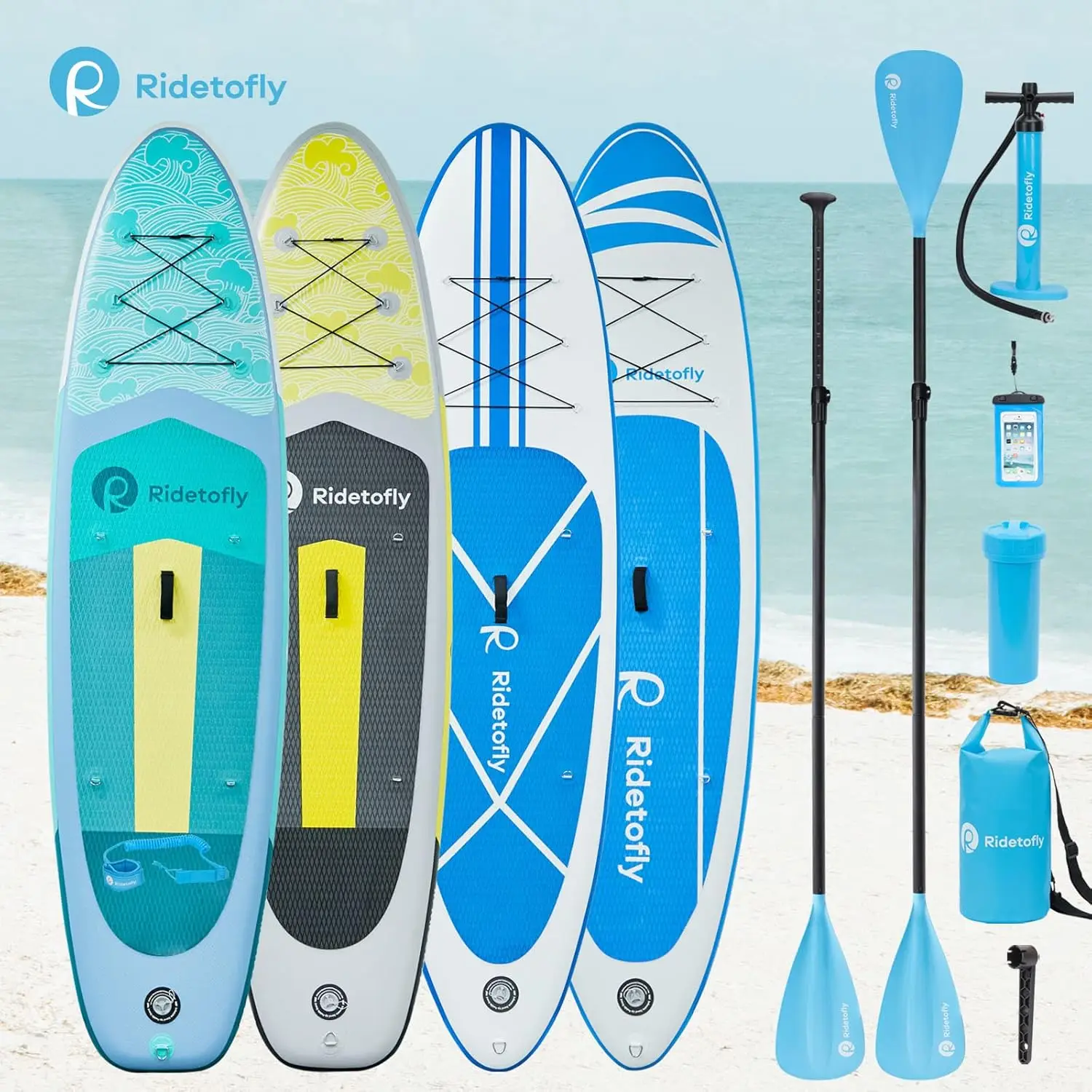 Stand Up Paddle Board x6, Inflatable SUP with Accessories, Adjustable Paddles, Detachable Seat, Backpack Pum