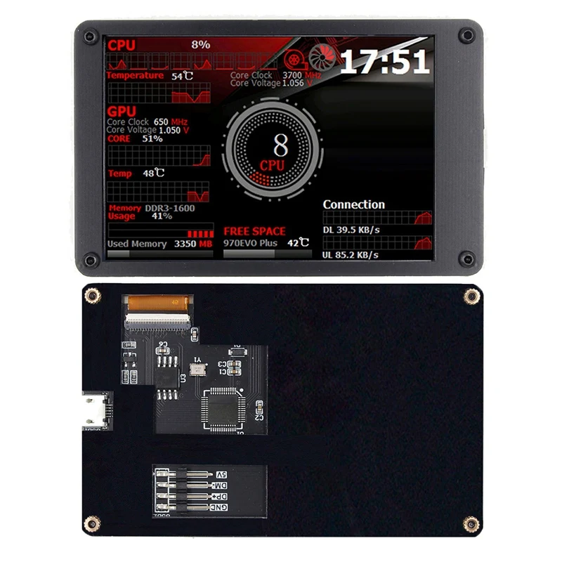 AIDA64 Computer Monitoring USB LCD Screen For Mini ITX Case 3.5 Inch IPS TYPE-C Secondary Screen CPU GPU RAM HDD