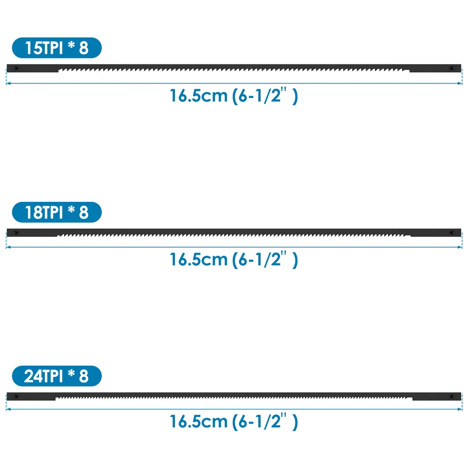 Lame Per Sega A Scorrimento - 24 Pezzi In Acciaio Carbonio, 127mm, Per Legno, Metallo E Plastica - Foto 5