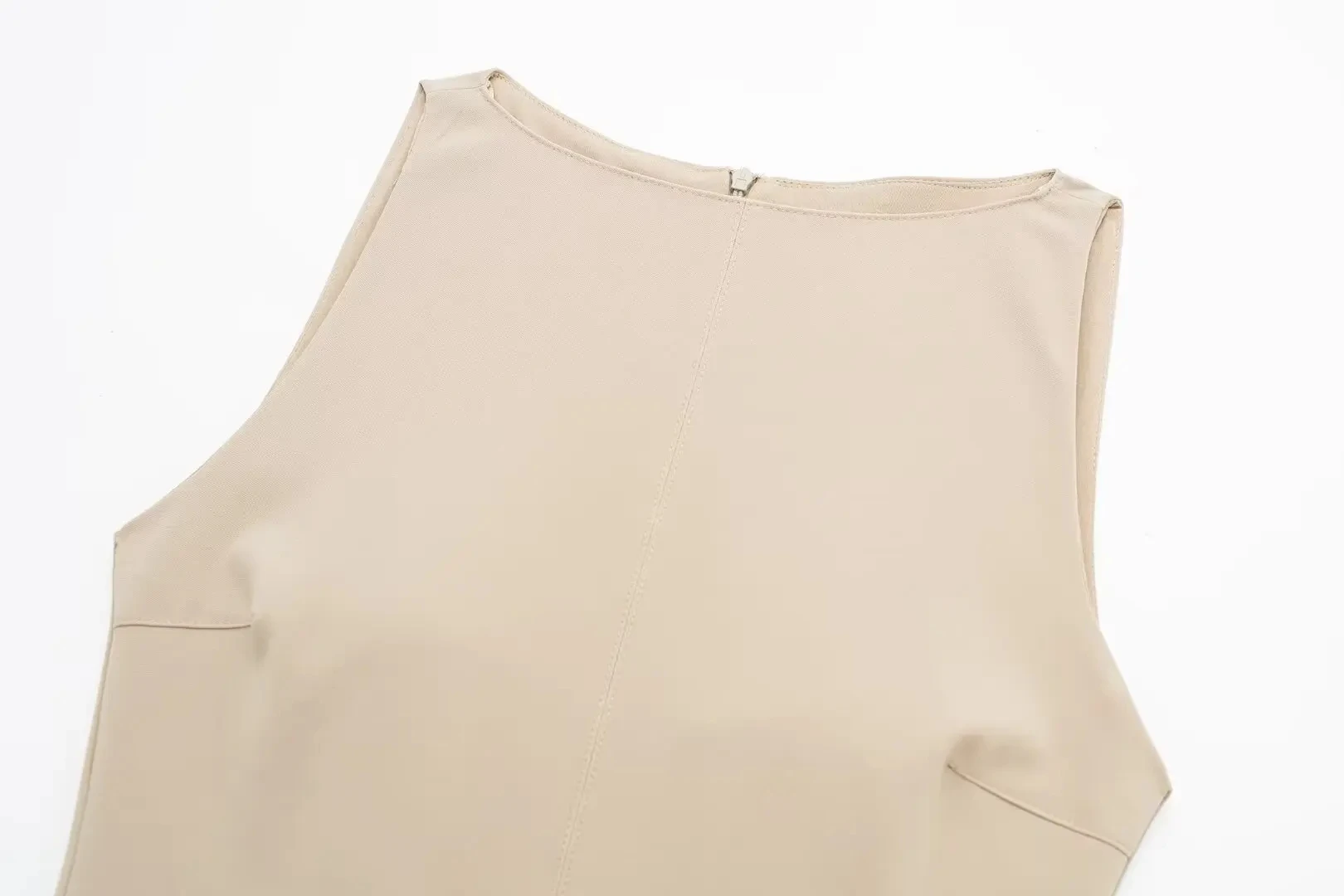 Description Picture 5 of itemTRAFZA Spring New Women's Slim Midi Skirt Retro Double Belt Sexy O-Neck Sleeveless Women's Zipper Mini Skirt Casual Tank Top Y2K