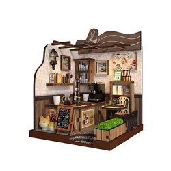 Rustic Wooden Coffee Cottage DIY Miniature Kit - Charming Home Decor & Unique Gift Idea (AW01 - 001)