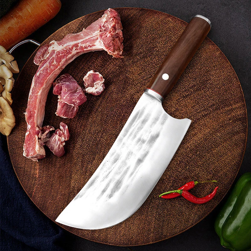 

Chinese Butcher Knife for Meat Cutting Hand Forged 7" Sharp Kitchen Meat Fish Cleaver Cooking Knives Chef Knives Slicing Tools