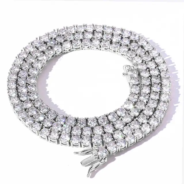 Tennis Chain Necklace for Men Women Iced Out Bling Necklace Prong
