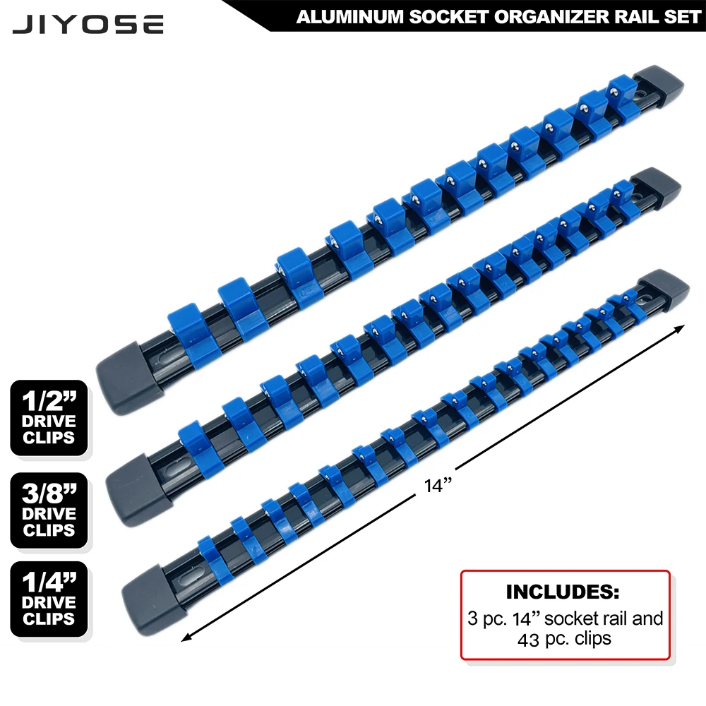 360&deg; Swivel ABS Socket Organizer 1/4Inch 3/8Inch 1/2Inch Premium Quality Socket Clip Rail Holder socket organizer tools