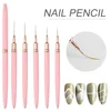 5pcs Nail Art Pen Set Brushes Set Elongated Lines Striping Drawing UV Gel Painting Nail Design Pen Professional Manicure Tool 2