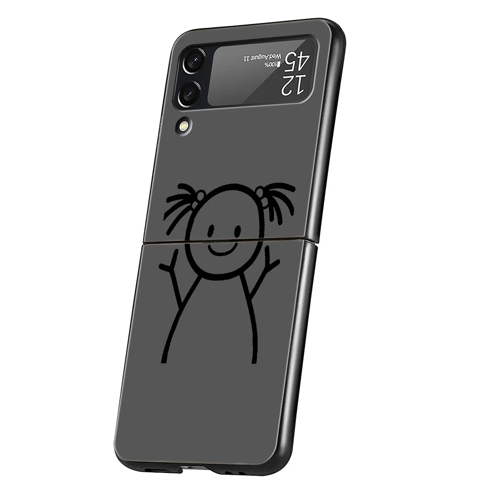 Matchman Cartoon Hard PC Shockproof Foldable Phone Case - Black Cover