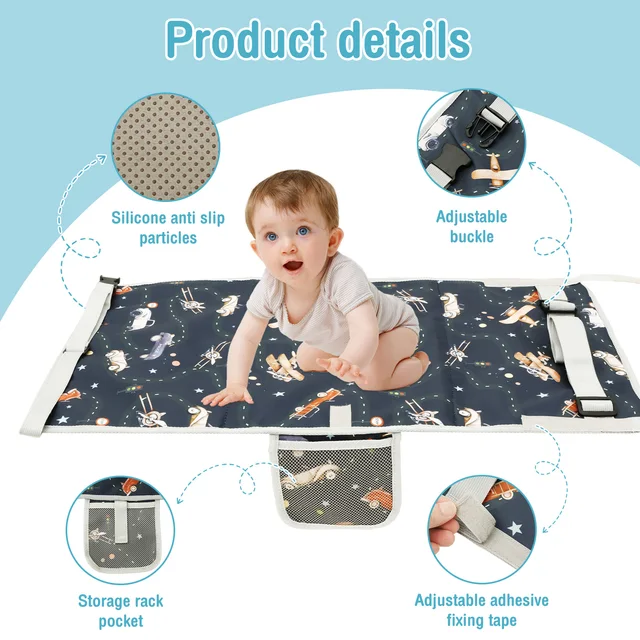 Toddler Airplane Bed Oxford Cloth Toddler Plane Seat Extender Portable Breathable Travel Foot Rest Hammock Kids Bed for Car 3