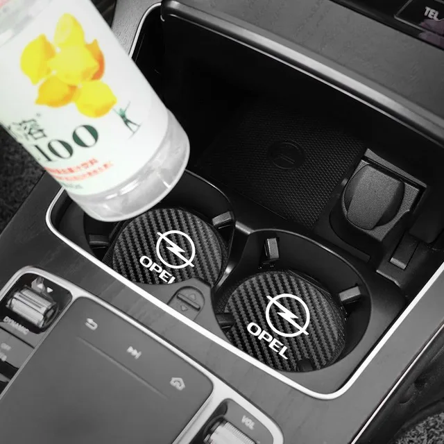 Leather Car Coaster Anti-Slip Water Cup Slot Pad For Opel Astra GTC Insignia Antara Meriva Zafira Vectra Mokka Corsa Grandland 6