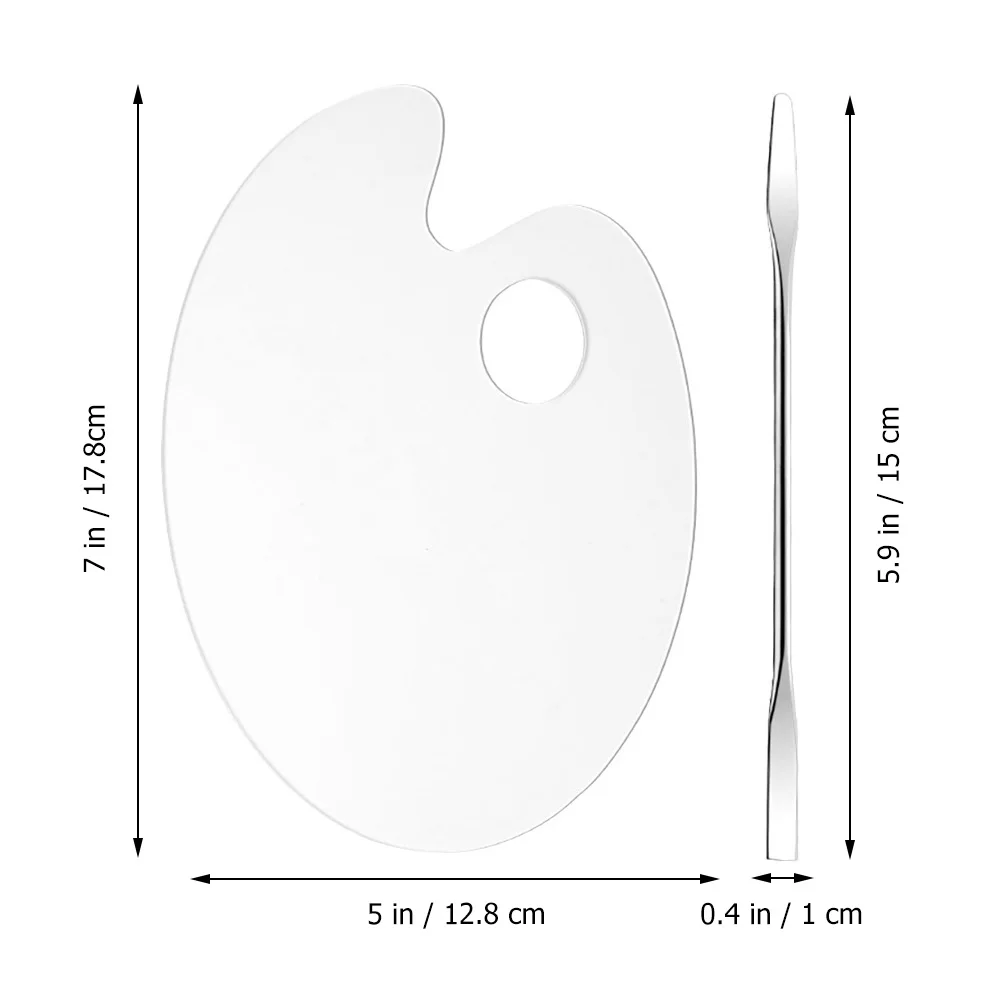 1 Set Watercolor Mixing Palette Mixing Plate Acrylic Foundation Plate with Spatulas Palette with Spatulas Paint Tray Color Palette Watercolor Palette