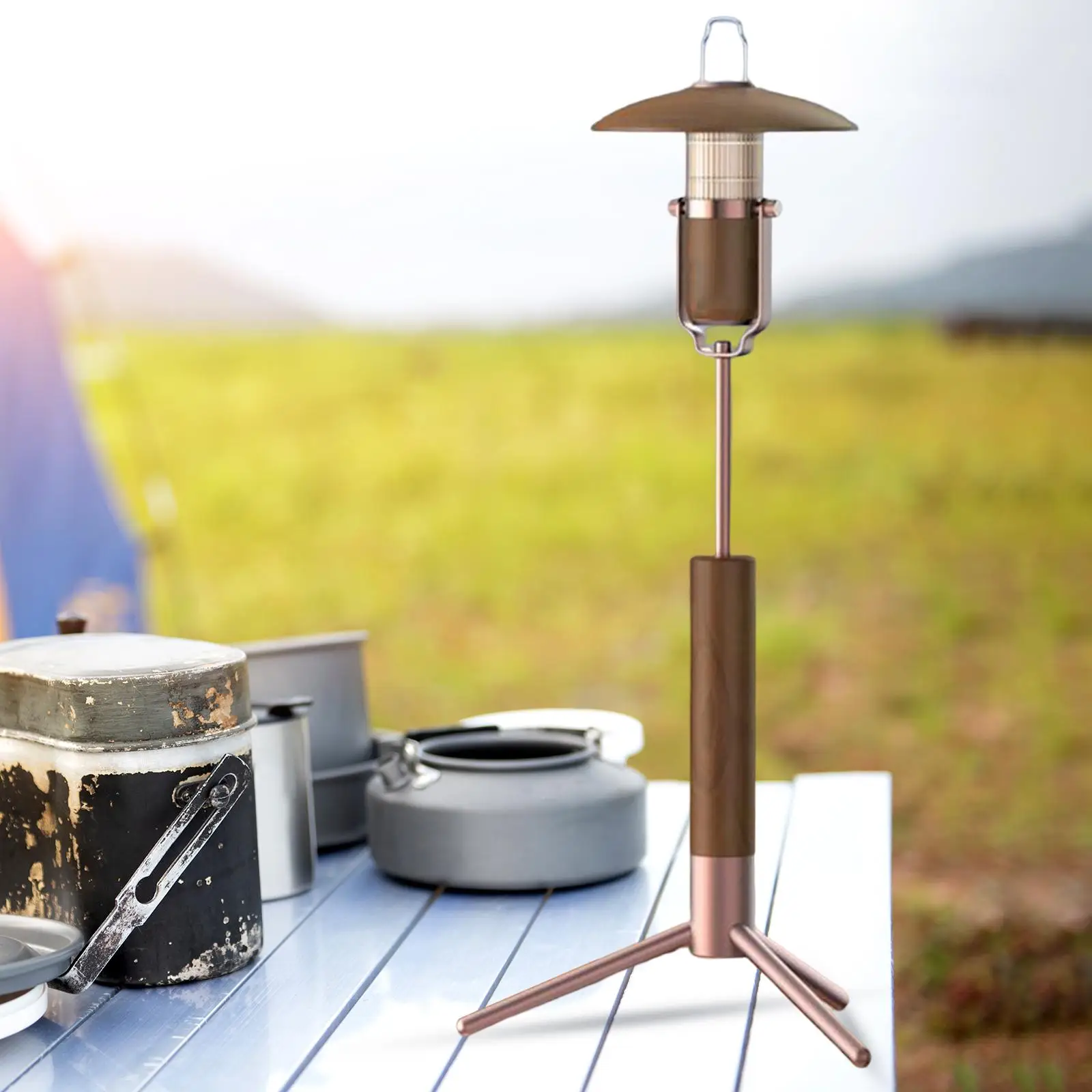 

Camping Lantern Stand with Base Portable Camping Lamp Stand Pole for Backpacking BBQ