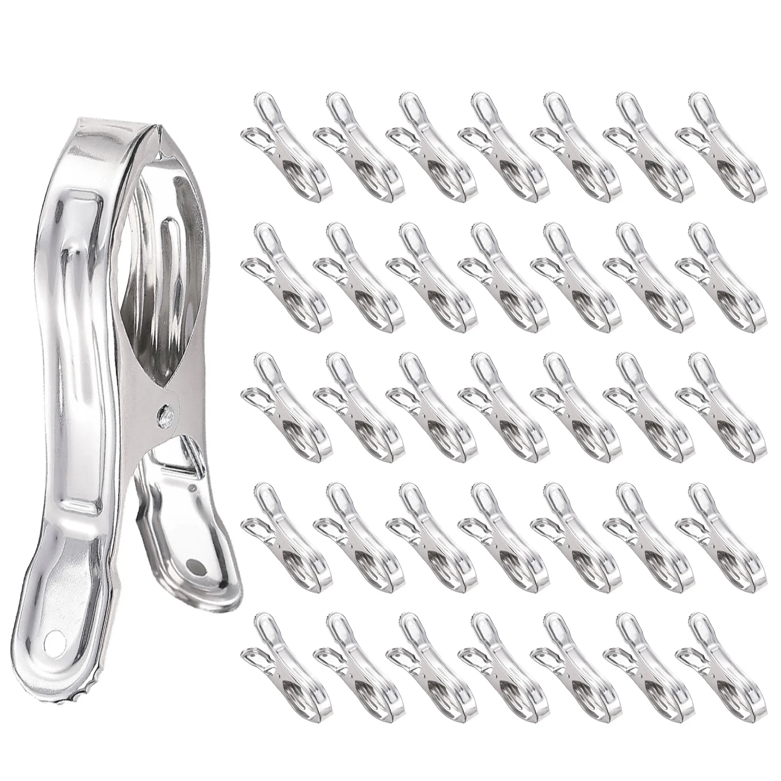 

12/24Pcs Clips Clothespins Stainless Steel Pool Cover Clip Large Metal Beach Towel Clip Clamp Household Cleaning Supplies