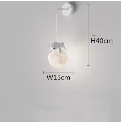 Children's room wall lamp creative living room background lamp stair corridor lamp LED Puppy Bear moon lamp bedroom bedside lamp