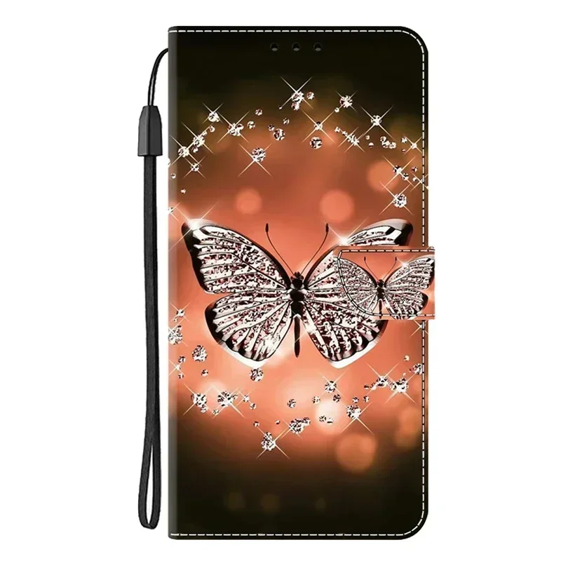 Elegant Leather Flip Wallet Phone Case with Magnetic Stand - Cute Design
