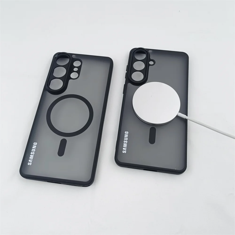 Luxury Shockproof Matte Clear Magnetic Case with Magsafe Wireless Charging