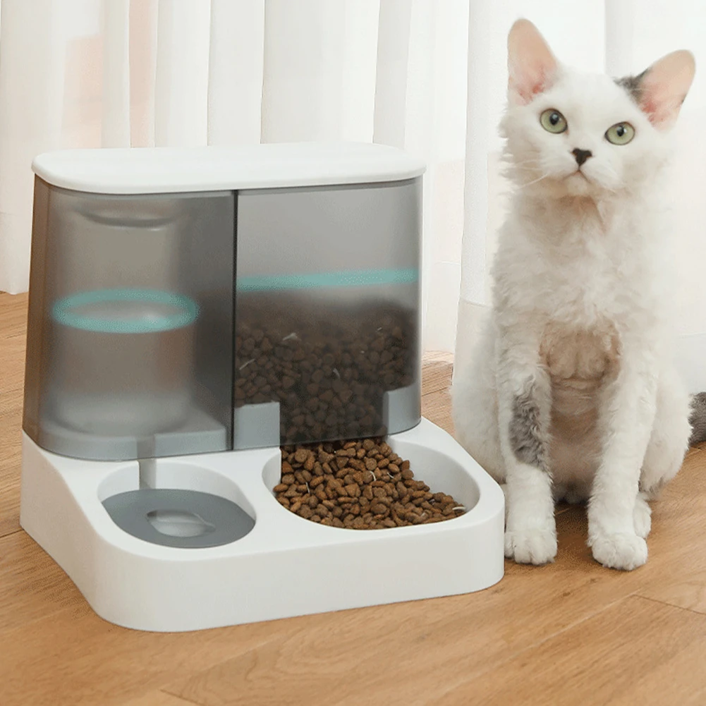 entrar techo Hacer un nombre Dispensador de agua automático para mascotas, recipiente de comida para  gatos y perros, tazón doble, gran capacidad| | - AliExpress